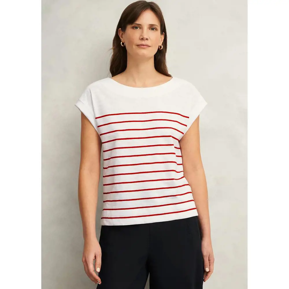 Hobbs Alycia Cotton Slub Stripe T Shirt